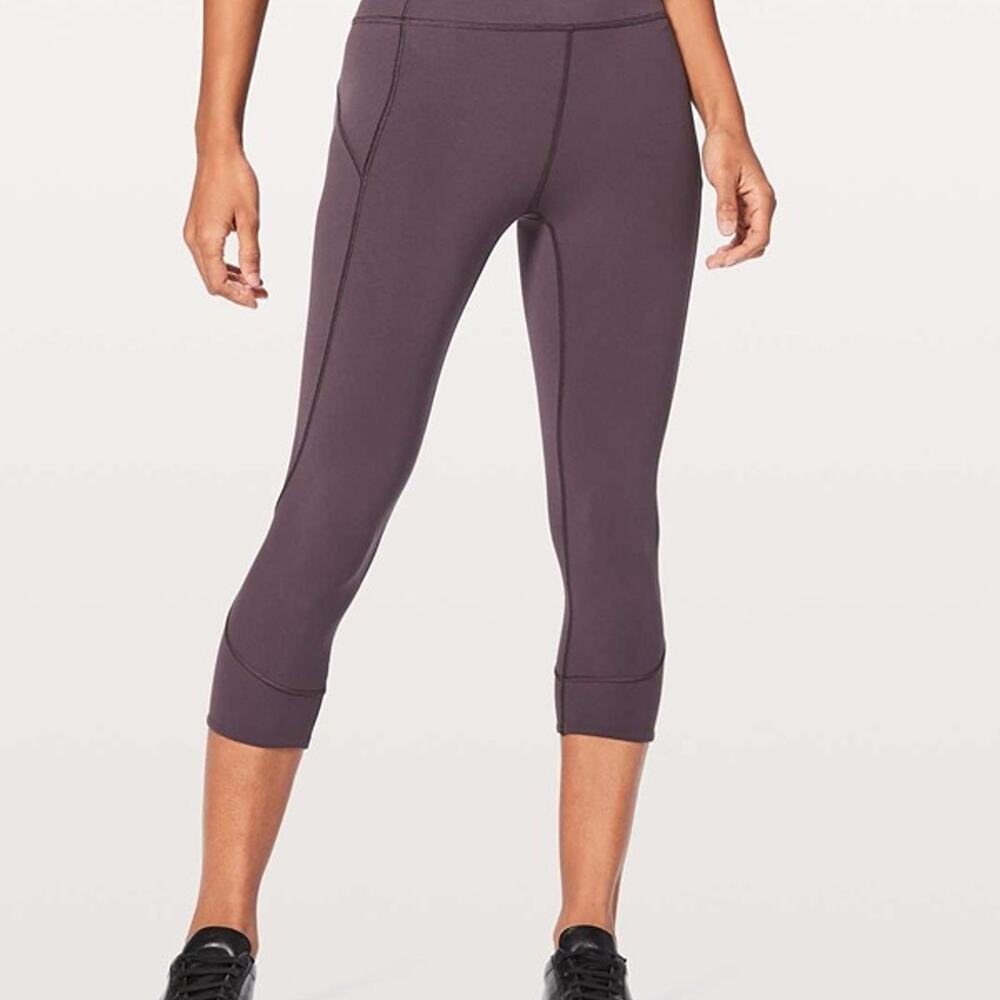 Lululemon In Movement Crop 19" Everlux Leggings Black Currant Size 4